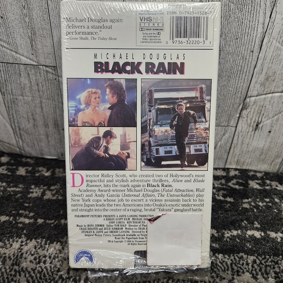 Black Rain VHS Michael Douglas thriller Paramount Pictures Andy Garcia 1989 - Picture 11 of 11